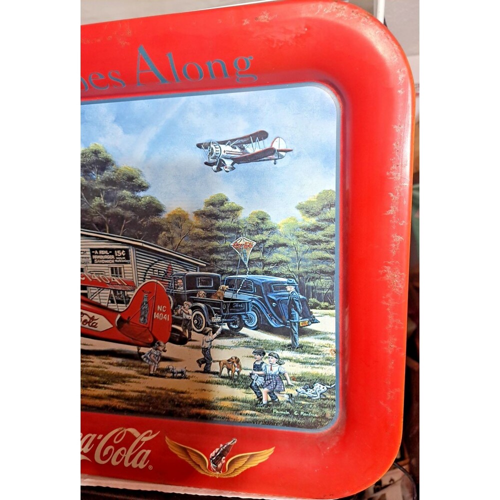 VTG 1998 Coca-Cola Goes Along Tray Pamela Renfroe Signed Metal Nostalgia - Picture 4 of 12